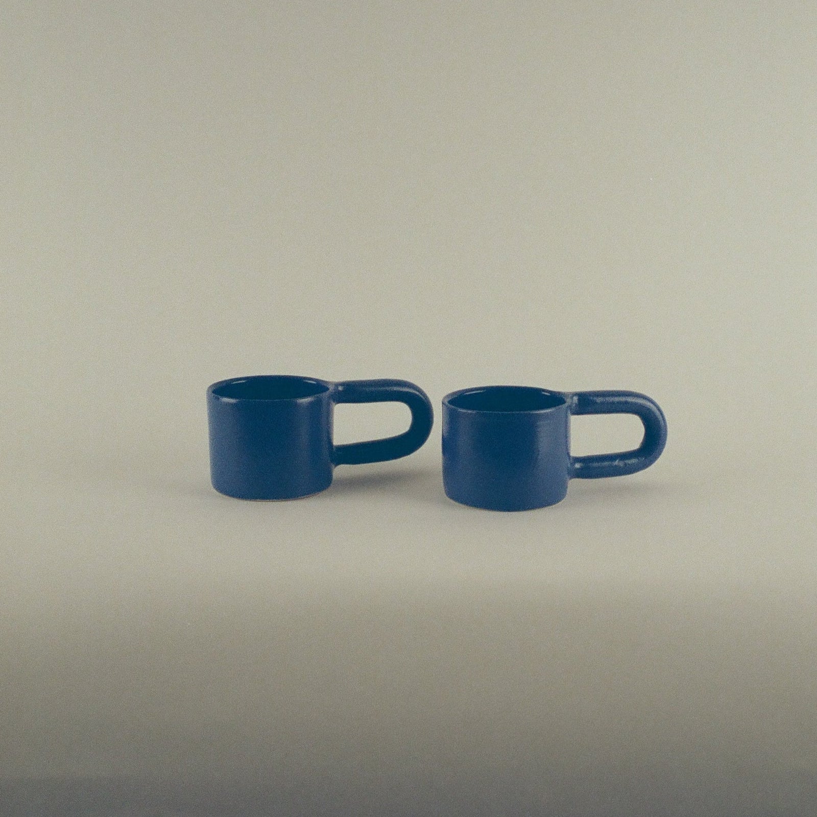Short Blue Mugs