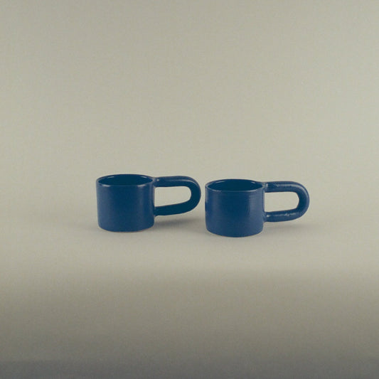 Short Blue Mugs